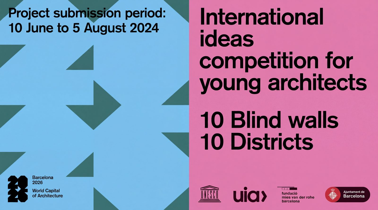 10 BLIND WALLS, 10 DISTRICTS — International ideas competition for young architects, Barcelona, 2024
