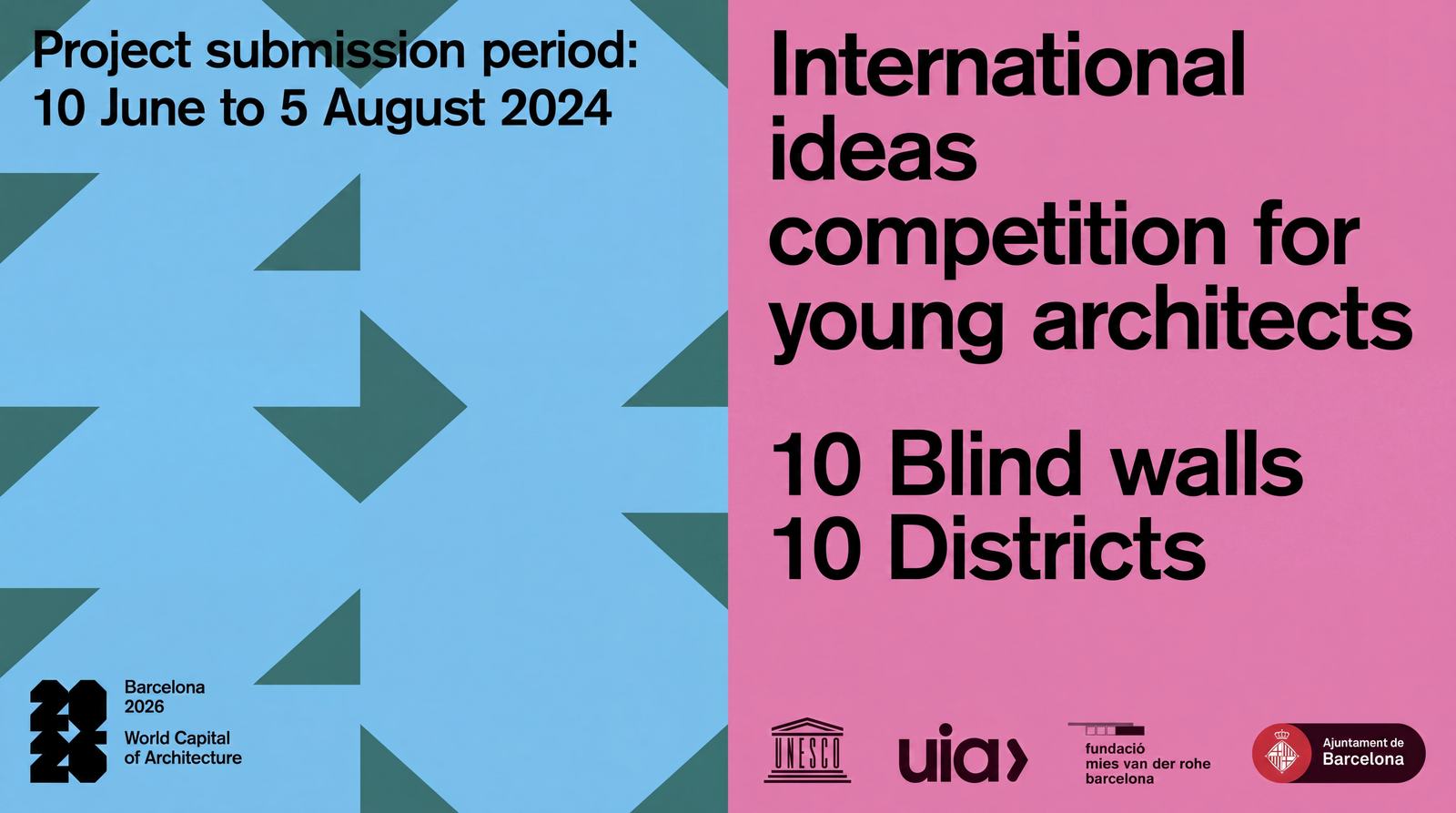 10 BLIND WALLS, 10 DISTRICTS — International ideas competition for young architects, Barcelona, 2024